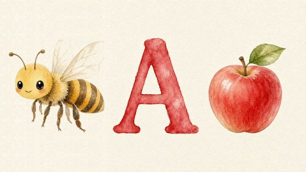 De bij (Arı), de letter A, A van de appel