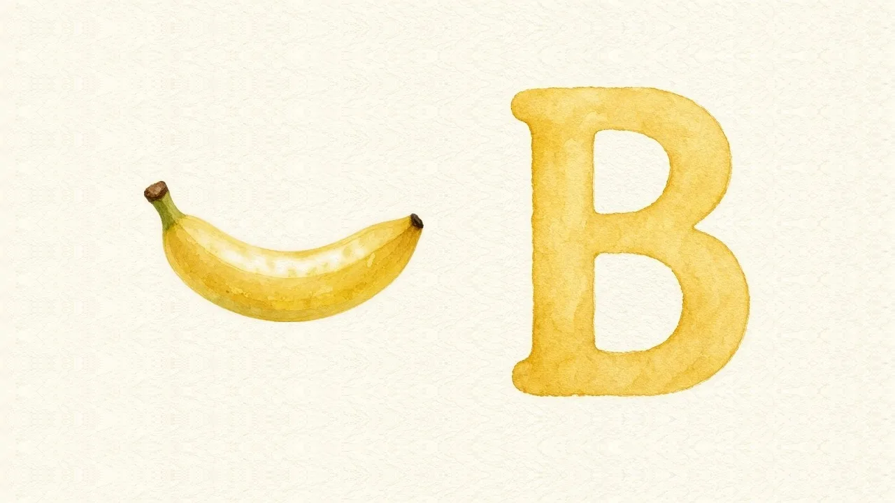 de letter B, De banaan (Banan)