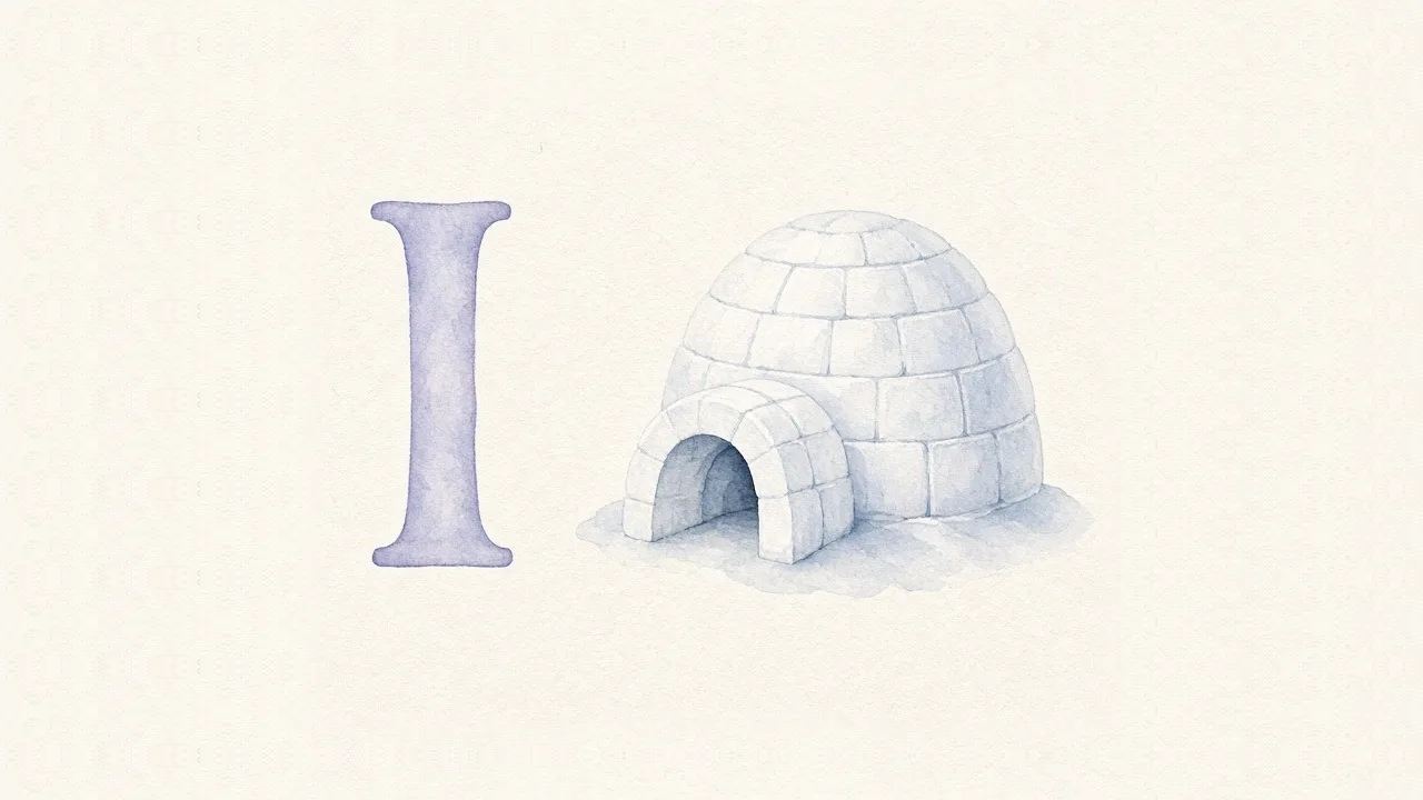 de letter I, I van de iglo