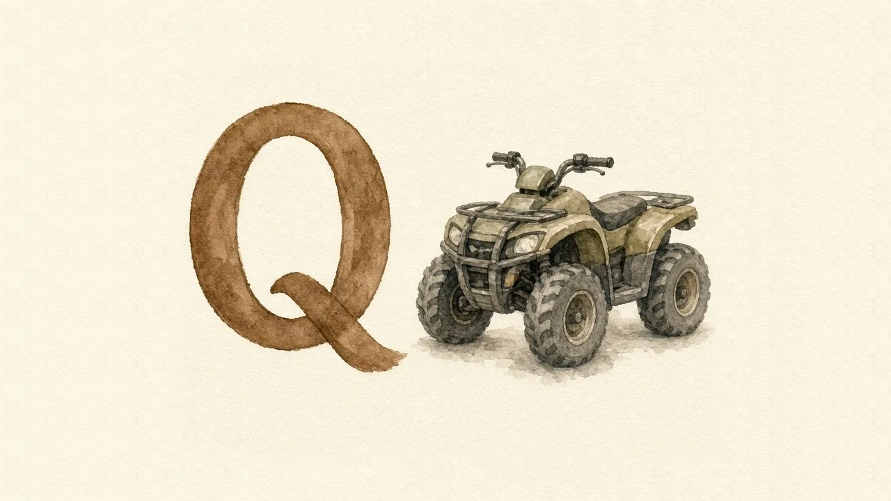 de letter Q, Q van de quad