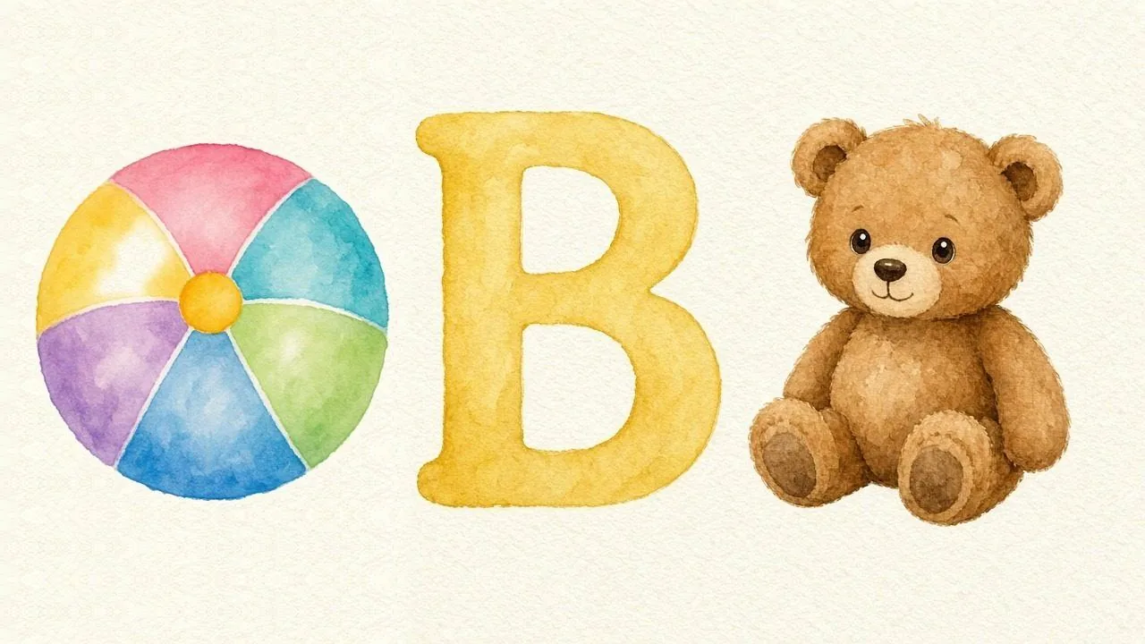 De bal (Ball), de letter B, B van de beer