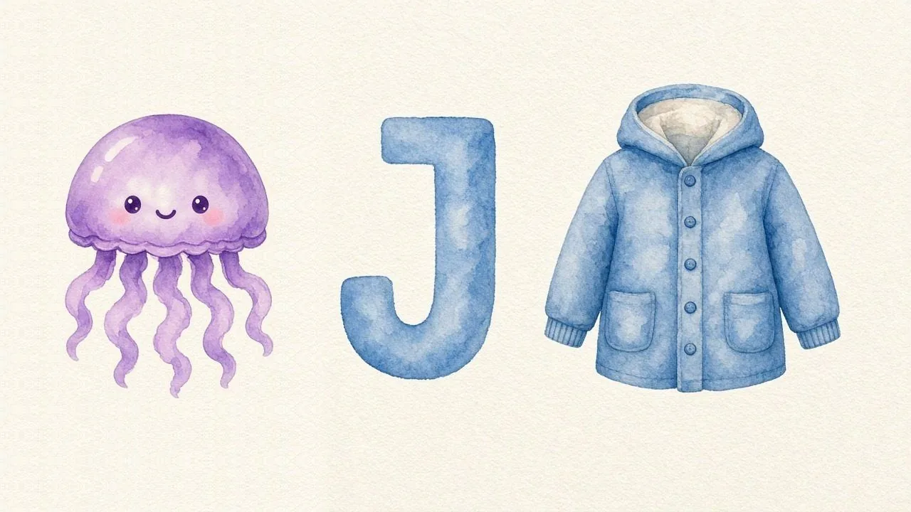 De kwal (Jellyfish), de letter J, J van de jas