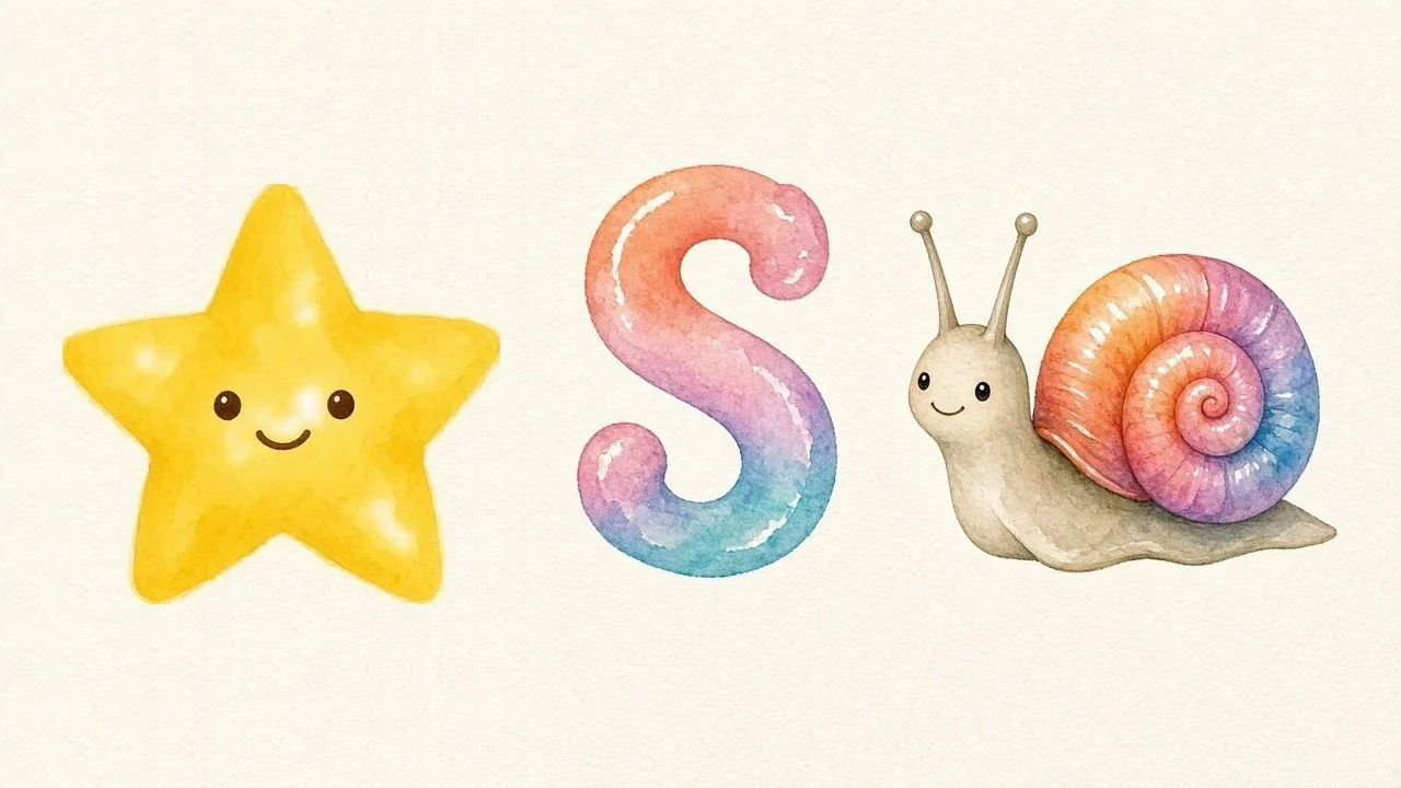 De ster (Star), de letter S, S van de slak